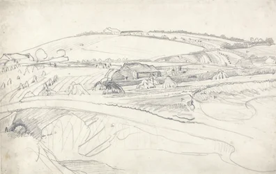 Paisagem com Fazenda e Milho (lápis no papel)