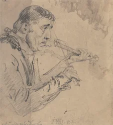 Sr. James Derby a tocar violino