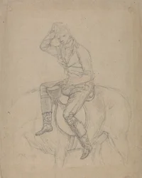 Sir Charles Blunt at the Death of the Boar: a Study for One of a Set of Four Paintings by Ward executed in 1815