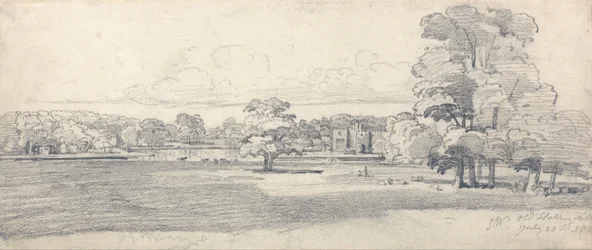 The Old Hall, Tabley, rodeado por um parque, 20 de julho de 1814 (1819)