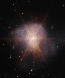 Arp 220 (imagem NIRCam e MIRI)