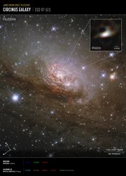 Galáxia Circinus (Imagem do Hubble e do Webb Compass)  