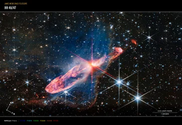 Herbig-Haro 46/47 (Imagem da bússola NIRCam)