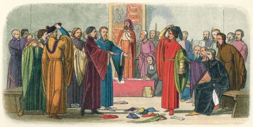 Albemarle e Fitzwalter trocam desafio, c. final do século XIV 18640