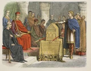 Haroldo II jura fidelidade ao Duque Guilherme da Normandia