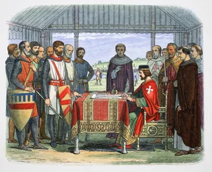 O Rei João assina a Grande Carta, Runnymede, Surrey, 1215 1864.  
