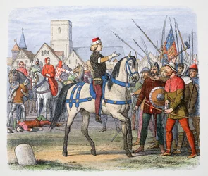 Rei Ricardo II encontra os rebeldes em Smithfield, Revolta dos Camponeses, 1381 1864.