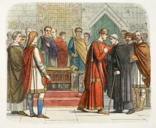 O rei Guilherme I corteja os líderes ingleses, cerca de 1066, 1864