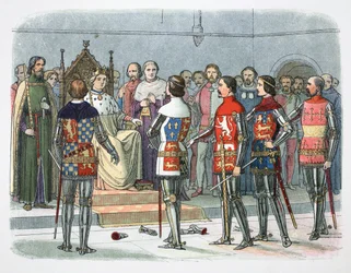 Nobres perante o Rei Ricardo II, Westminster, 1387 1864.  