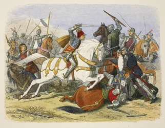 Richard III em Bosworth Field, 22 de agosto de 1485, de A Chronicle of England BC 55 a AD 1485, pub. Londres, 1863