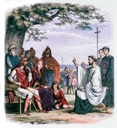 Pregação de Santo Agostinho ao Rei Ethelbert e à Rainha Bertha, século XIX