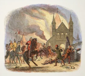 William I recebendo um ferimento fatal em Mantes, França, 1087 1864.