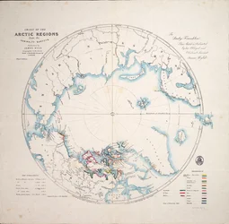 Carta das regiões árcticas dos levantamentos do Almirantado, terceira edição, c.1854 (gravura)