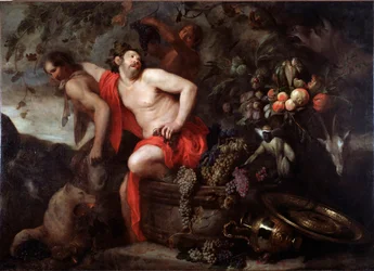 A Colheita de Silene (Colheita de Sileno) Pintura de Jan Roos (1591-1638) Dim 175x250 cm Genes, Musei di Strada Nuova (ex Palazzo Bianco)