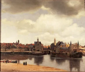 Vista de Delft, Países Baixos, após o incêndio (óleo sobre tela)