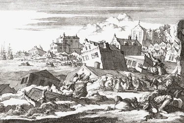 1692 terramotos em Port Royal, Jamaica.