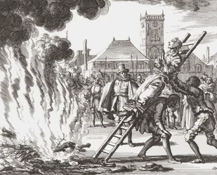 Uma bruxa condenada a ser queimada viva na Holanda do século XVI
