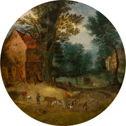 Paisagem flamenga, c.1588-1625 (óleo sobre painel)