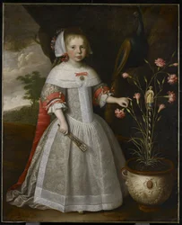 Retrato de uma jovem garota com cravos, c.1663