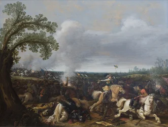 Rei Gustav II Adolf da Suécia na Batalha por Lützen 16 de novembro de 1632