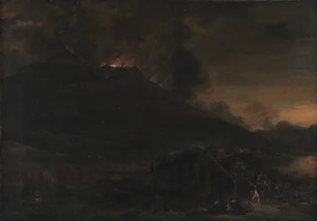 Vesúvio em erupção ao anoitecer