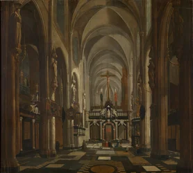 Interior da Catedral de São Donaciano em Bruges, cerca de 1696.