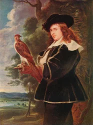 Um jovem com um falcão, c1630