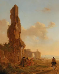 Uma paisagem italianizada com ruínas