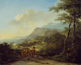 Paisagem italiana com viajantes