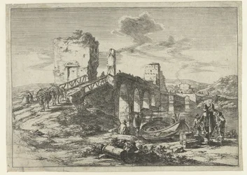 Paisagem com ponte, a Ponte Molle Paisagens ao redor de Roma (título da série)