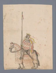Esboço de um cavaleiro a cavalo