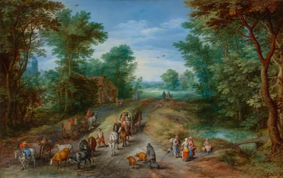 Wooded Landscape with Travelers, 1610.