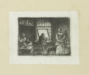 Interior de van e prentatelier The Compleat Work of Etchings por John Chalon / Oeuvre Complette des Eaux Fortes par Jean Chalon (título da série)