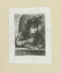 Homem bij corrimão The Compleat Work of Etchings por John Chalon / Oeuvre Complette des Eaux Fortes par Jean Chalon (título da série)