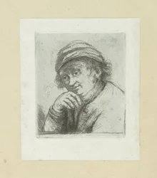 O homem põe a mão onder zijn kin The Compleat Work of Etchings por John Chalon / Oeuvre Complette des Eaux Fortes par Jean Chalon (título da série)