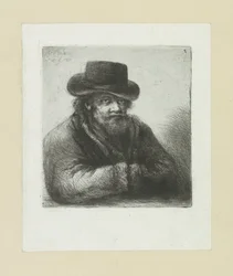 Oude man colocou baard na enxada The Compleat Work of Etchings por John Chalon / Oeuvre Complette des Eaux Fortes par Jean Chalon (título da série)