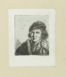 Homem de Volwassen coloca enxada em stok The Compleat Work of Etchings por John Chalon / Oeuvre Complette des Eaux Fortes par Jean Chalon (título da série)