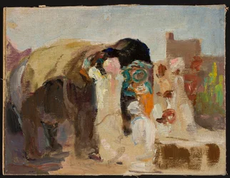 Jaipur - pintura de um elefante. De uma viagem à Índia