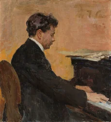 Retrato de Józef Hofmann ao piano