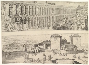 O aqueduto de Segóvia e o castelo de Madri, 1500-1599.