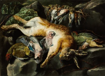 Lebre e aves de caça ensacadas