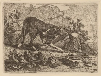 Paisagem com galgo e rifle