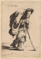 Mendigo carregando uma mulher nas costas, 1632.