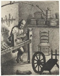 Trabalhador atrás de um torno Ocupações (título da série)