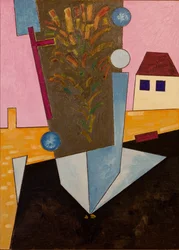 Depois do pôr do sol, o asfalto desabrocha, 2007 (óleo sobre madeira)