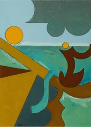 Pescador em combate com um grande peixe, 2009 (óleo sobre tela)