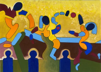 Cerimônia de um Sagrado Jogo de Bolas, 2007 (óleo sobre tela)