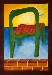 Chair in the Air, 2005 (óleo sobre madeira)