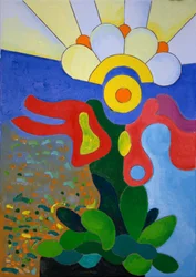 De repente o mundo se transformou em um diamante cintilante, 2009 (óleo sobre tela)