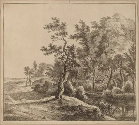 Paisagem com uma estrada sinuosa